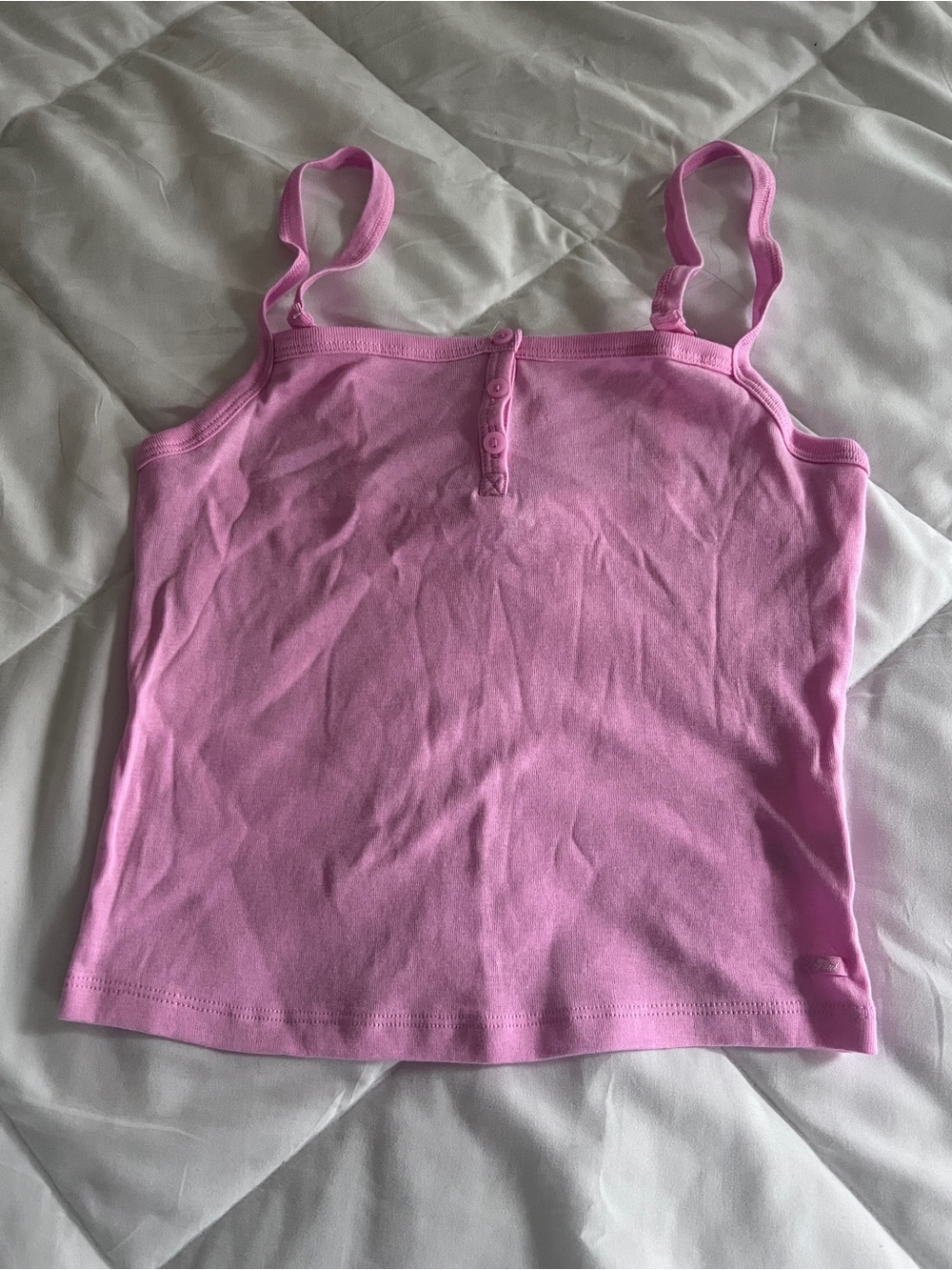 Victoria secret Pink Ribbed Henley Cami Tank Top